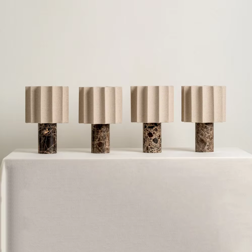 La gamme complète des quatre lampes Maison Khaleb